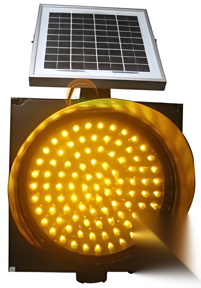 Solar amber flashing light